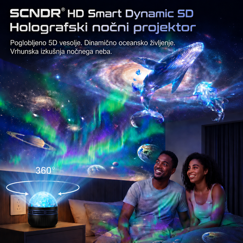 🇸🇮 Uradna trgovina v Sloveniji | ✨🎁SCNDR® 360° Pametni Holografski Projektor Zvezdnega Neba (HD pametni dinamični 5D)