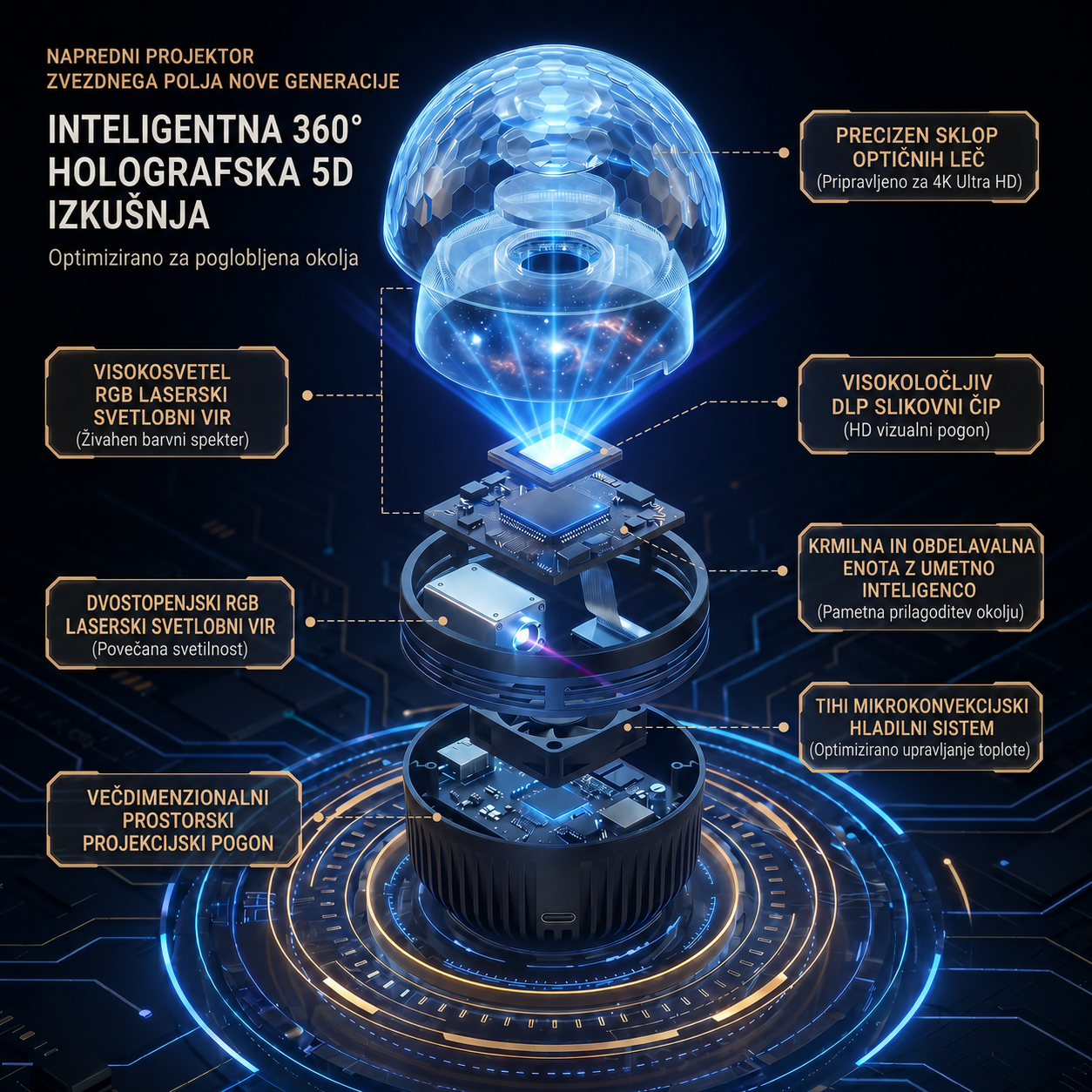 🇸🇮 Uradna trgovina v Sloveniji | 🎁💕SCNDR® 360° Pametni Holografski Projektor Zvezdnega Neba (HD pametni dinamični 5D)