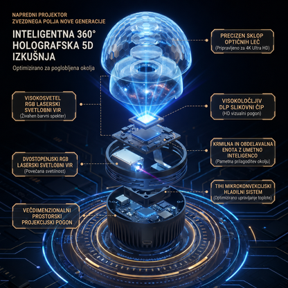 🇸🇮 Uradna trgovina v Sloveniji | 🎁💕SCNDR® 360° Pametni Holografski Projektor Zvezdnega Neba (HD pametni dinamični 5D)